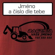 Traktorbagr - vlastní nápis a číslo