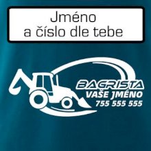 Traktorbagr - vlastní nápis a číslo