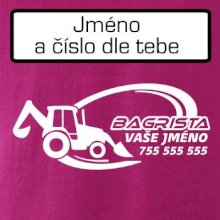 Traktorbagr - vlastní nápis a číslo