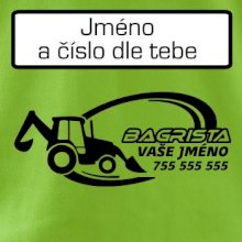 Traktorbagr - vlastní nápis a číslo