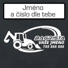 Traktorbagr - vlastní nápis a číslo