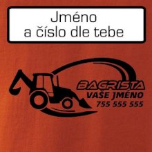 Traktorbagr - vlastní nápis a číslo