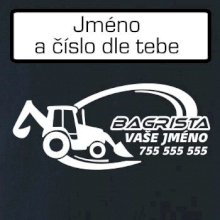 Traktorbagr - vlastní nápis a číslo