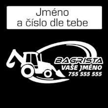 Traktorbagr - vlastní nápis a číslo