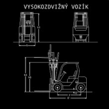 Vysokozdvižný vozík nákres