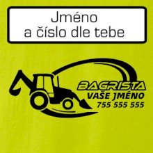 Traktorbagr - vlastní nápis a číslo