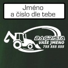 Traktorbagr - vlastní nápis a číslo