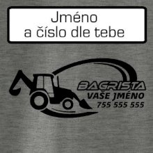 Traktorbagr - vlastní nápis a číslo