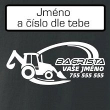 Traktorbagr - vlastní nápis a číslo