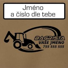 Traktorbagr - vlastní nápis a číslo