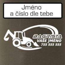 Traktorbagr - vlastní nápis a číslo