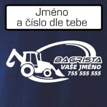 Traktorbagr - vlastní nápis a číslo