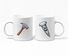 Párový hrnek kladivo a hřebík - 2 hrnky