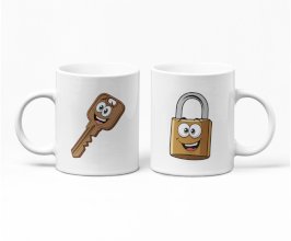 Párový hrnek zámek a klíč - 2 hrnky