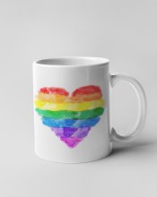 Hrnek - LGBTQ srdce vodové barvy