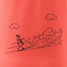 Kreslený lyžař na horách