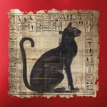 Egyptské hieroglyfy kočka