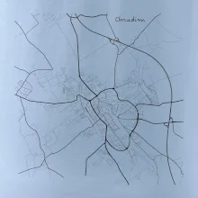 Černobílá mapa Chrudim