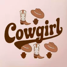 Cowgirl nápis a oblečení