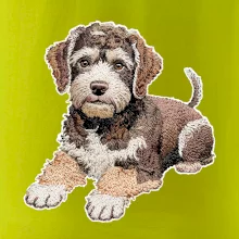 Lagotto romagnolo ležicí vyšívaný na prsu