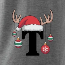 Vanoční rodinná trička - písmeno a čepice