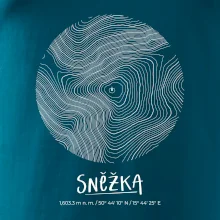 Sněžka - vrstevnice v kruhu