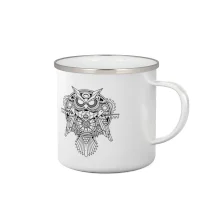 Steampunk sova černobílá