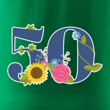 Květinové číslo kreslené - 50