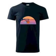Retro západ slunce a basketbalový koš