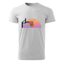 Retro západ slunce a basketbalový koš