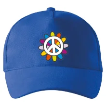 Peace symbol s kreslenou květinou