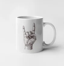 Rocková ruka kreslená