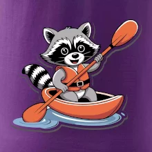 Mýval v kajaku kreslený