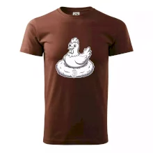 Kuře sedící na bitcoinovém hnízdě