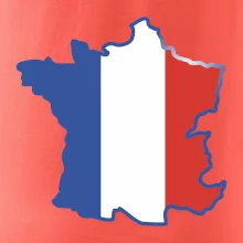 Francouzská vlajka mapa obrys