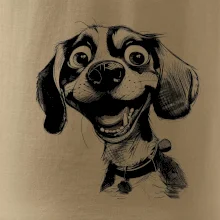 Černobílá karikatura bígl