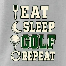 Eat sleep golf repeat typografie