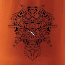 Steampunk sova černobílá