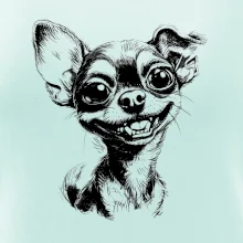 Černobílá karikatura čivava