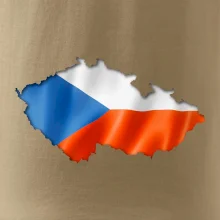 Česká vlajka v obrysu republiky