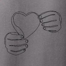 Ruka držící srdce  jedním tahem