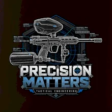 Technický nákres precision matters paintball