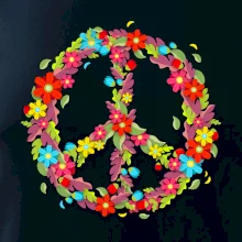 Peace symbol červené květiny