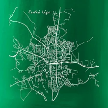 Česká Lípa - Mapa černobílá