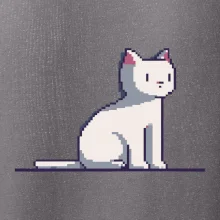 Kočka bílá pixel