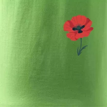 Vlčí mák kreslený na prsu