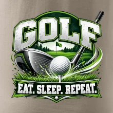 Golfová hůl s míčkem eat sleep repeat