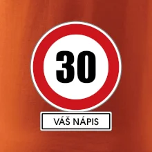 Dopravní značka - rychlost 30 - váš nápis
