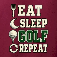 Eat sleep golf repeat typografie