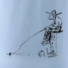 Kreslený rybář na pařezu